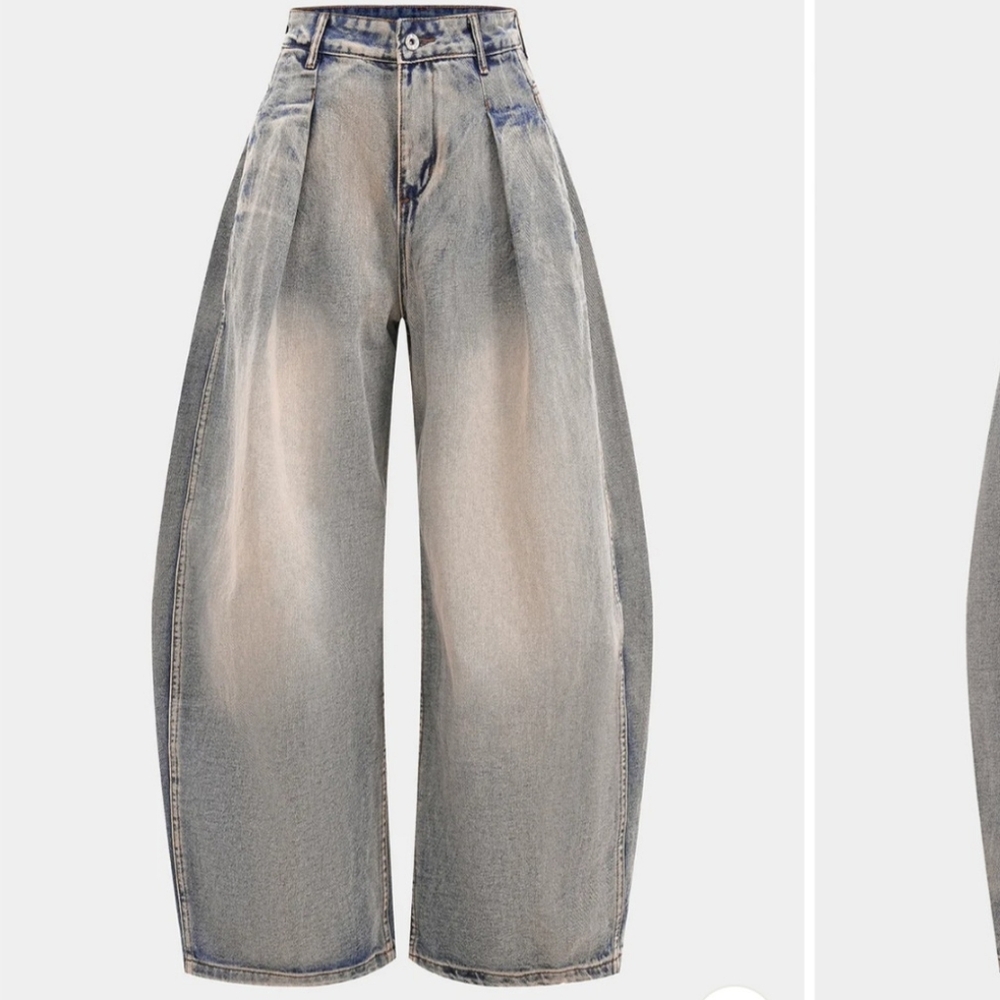 MICA'S Wide Leg Jeans In Washed Denim